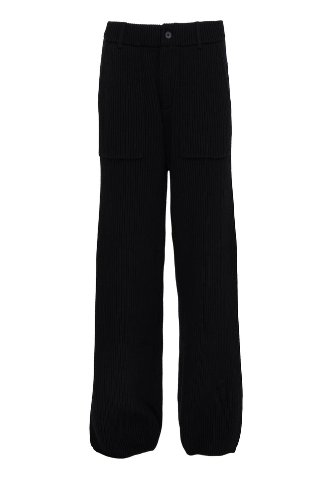 RIBBED KNIT TROUSERS WITH POCKETS