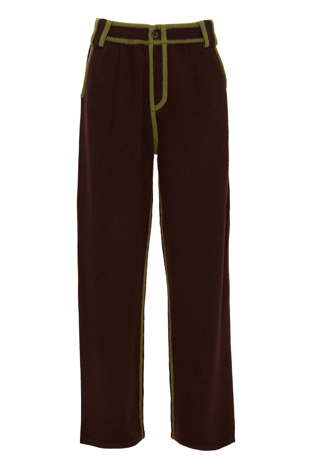 KNIT TROUSERS WITH STITCHING