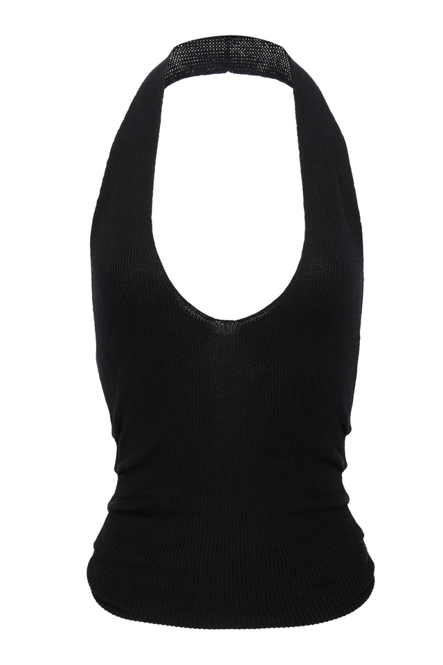 KNIT HALTER TOP